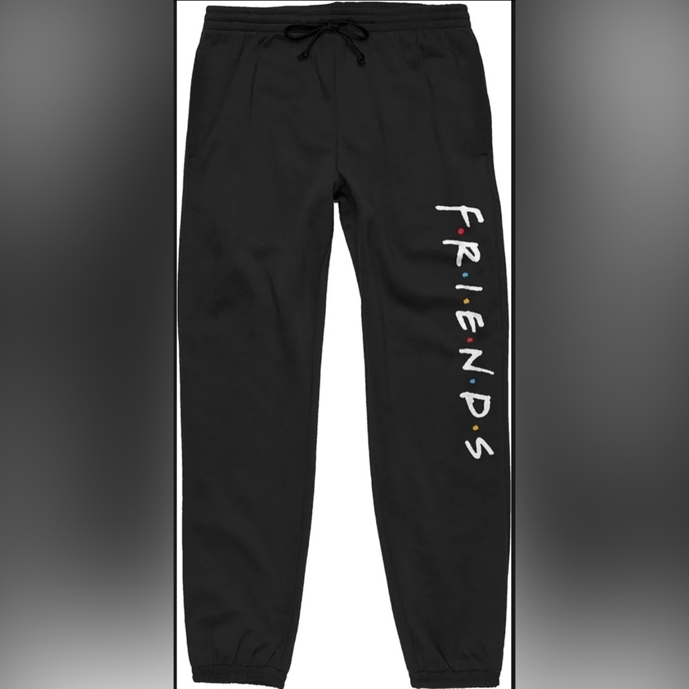Friends Sleepwear Dot Logo Adult Pajama Pants Size XL  -Black-